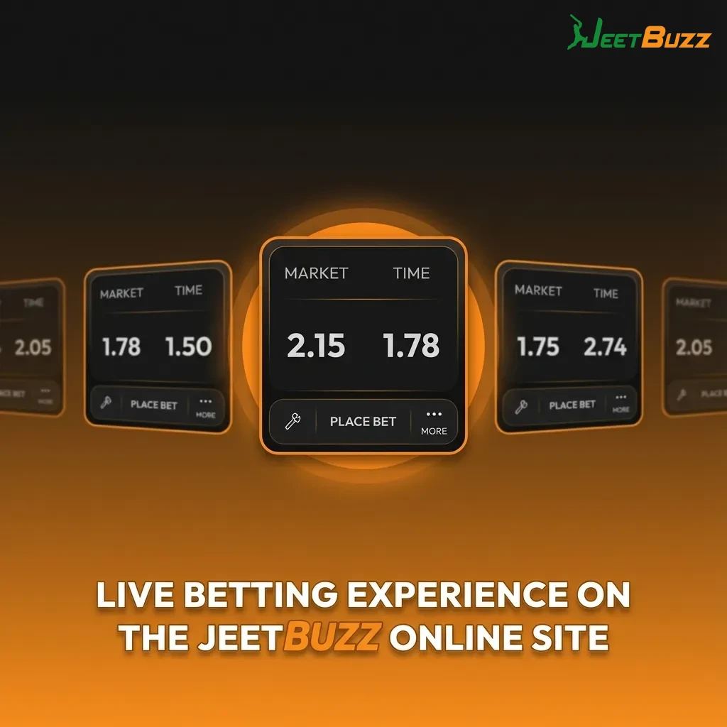 User placing live bets on Jeetbuzz site with shifting odds and real-time match stats on screen